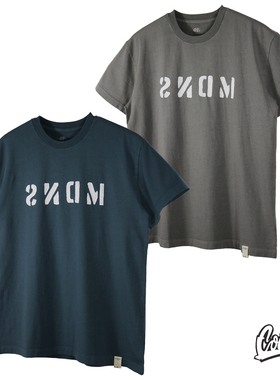 MADNESS WASHED 余文乐日系复古字母水洗短袖恤衫纯棉打底潮T恤男