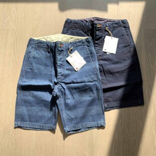 ICT 休闲五分裤 CHINO 蓝染条纹短裤 SHORTS VISVIM