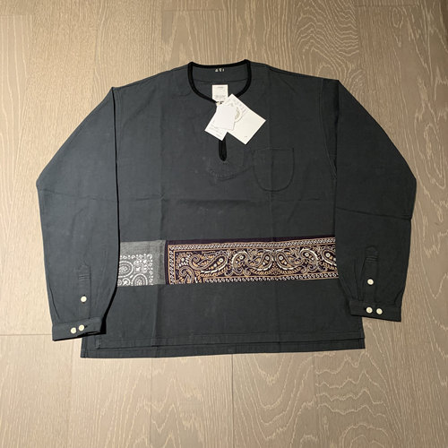VISVIM腰果花无领衬衫