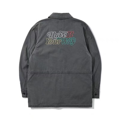 MADNESS FIELD JACKET 21AW水洗工装四袋夹克外套彩色刺绣风衣冬