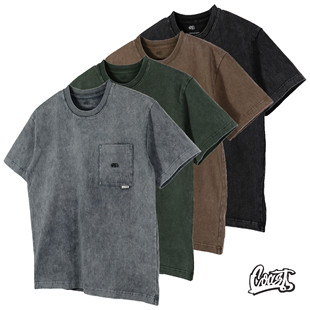MADNESS WASHED POCKET TEE20SS雪花水洗刺绣口袋短袖T恤男余文乐