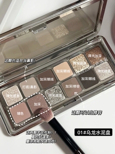 灰粉水泥小烟熏ROTO眼影盘推荐高颜值哑光黑欧美妆绿色平价大地色