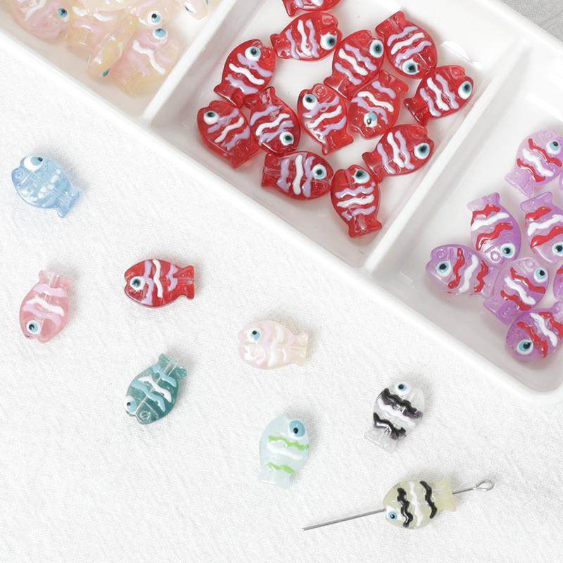 可爱【小鱼】琉璃手绘珠子diy手工串珠材料手链项链饰品散珠配件,饰品/流行首饰/时尚饰品新,其他DIY饰品配件,淘宝优惠券,粉丝福利购,淘宝优惠卷