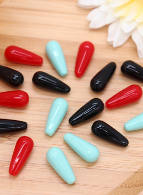 直孔簪头8x20mm圆水滴散珠简约精美吊坠耳环半成品diy饰品配件