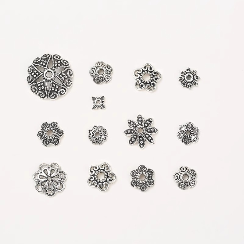 合金藏银花托古银色复古隔片8瓣碗花diy饰品串珠手链隔珠材料配件
