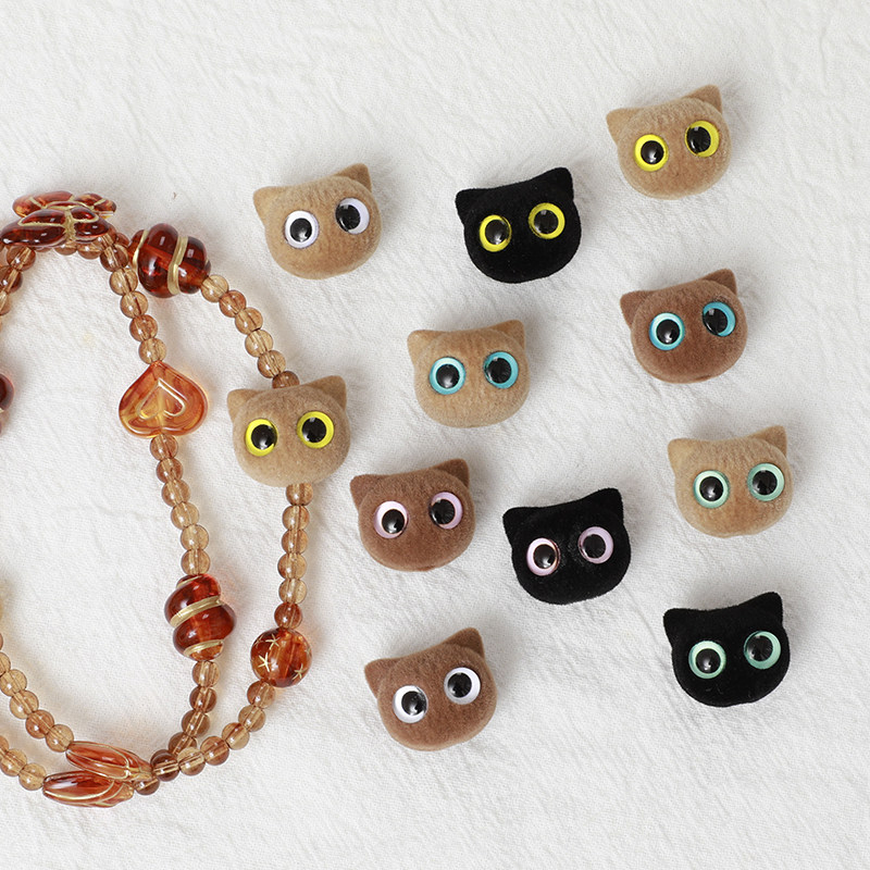 植绒卡通可爱猫头串珠DIY手工手链手机链包包小挂件饰品配件材料,饰品/流行首饰/时尚饰品新,其他DIY饰品配件,淘宝优惠券,粉丝福利购,淘宝优惠卷