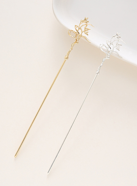 保色合金花枝焊发棍长约183mm天天乐DIY古风宫廷头饰步摇发簪材料