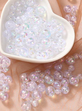 20颗海水泡泡亚克力ab镀彩散珠DIY饰品配件手工串珠项链手链材料