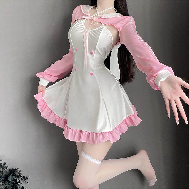 性感角色扮演连衣裙粉色制服睡裙可爱美少年战士情侣吊带裙套装