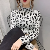 Демисезонный модный трикотажный приятный телу свитер, высокий воротник, в западном стиле