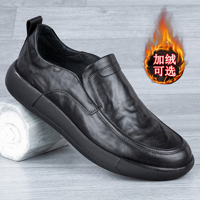 EOEW头层牛皮手抓纹年新款英伦风