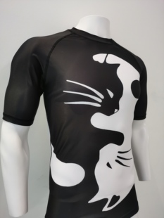 黑白太极猫 巴西柔术防磨服 Rashguard