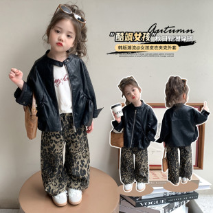 女孩春装 夹克儿童春秋款 上衣 洋气女宝宝春季 女童皮衣外套2026新款