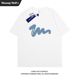 wassupwolf重磅纯棉短袖