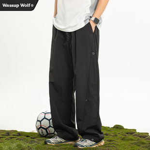 长裤 Wassup 运动户外直筒宽松机能工装 子男夏季 Wolf设计感休闲裤