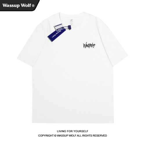 wassupwolf重磅纯棉短袖