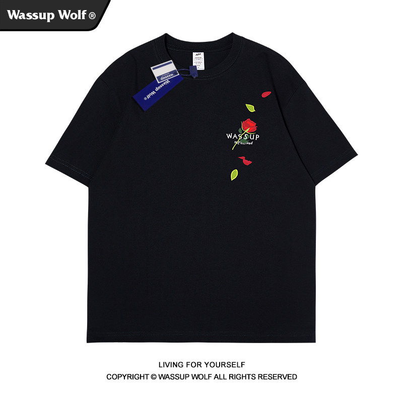 wassupwolf重磅纯棉短袖