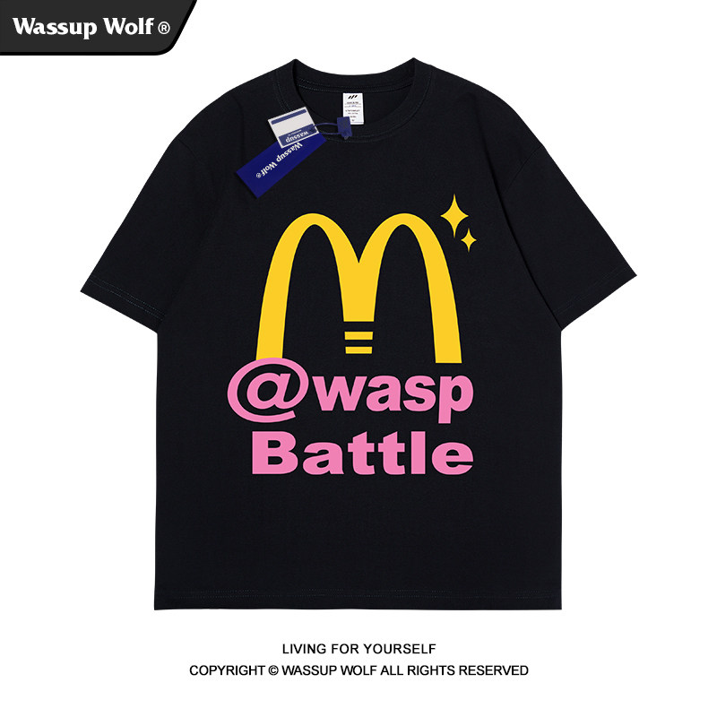 wassupwolf重磅纯棉短袖
