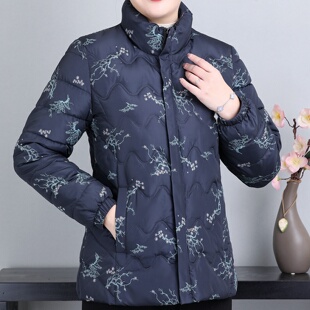 冬季中老年人羽绒棉服女奶奶冬装外套70岁老太太棉袄妈妈加厚外套