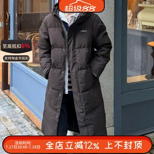ADIDAS阿迪达斯长款过膝羽绒服男款抗寒加厚保暖鸭绒外套 KC2163