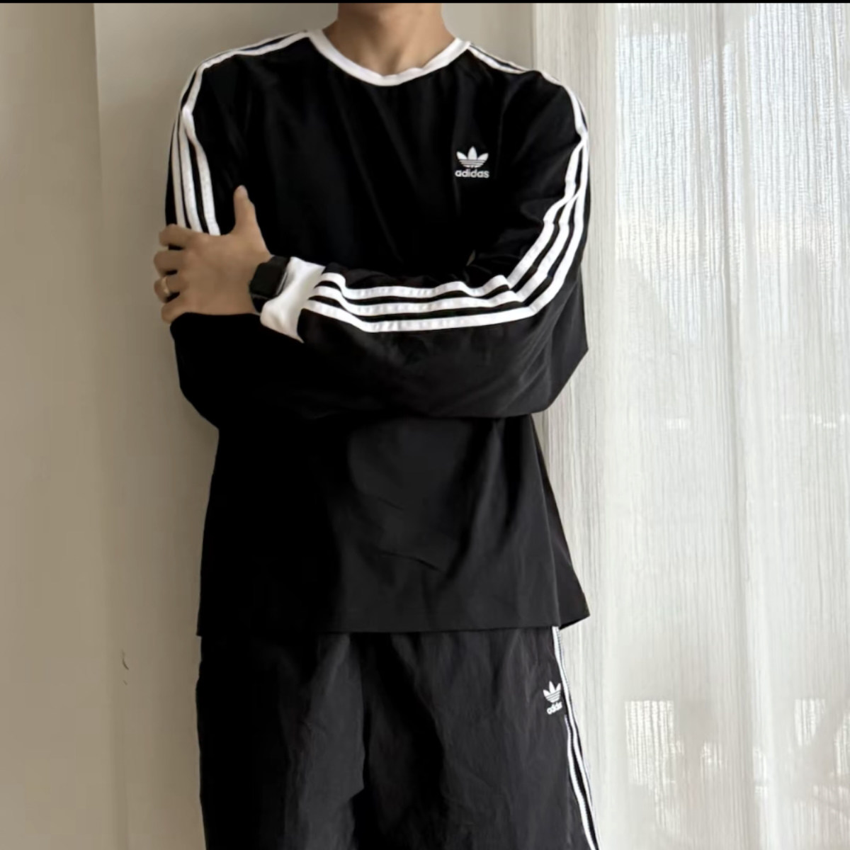 阿迪达斯三叶草男女同款三条纹黑白经典针织长袖T恤KE5824 KE5825,运动服/休闲服装,运动T恤,淘宝优惠券,粉丝福利购,淘宝优惠卷