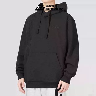 阿迪达斯三叶草男款卫衣运动连帽黑色宽松长袖套头衫IC8418
