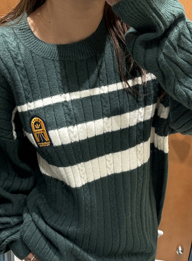 圣诞礼物阿迪达斯三叶草男女秋冬复古学院风长袖针织毛衣 JC6849