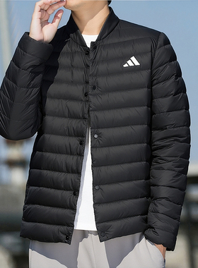 阿迪达斯轻薄羽绒服男冬季外套排骨美式棒球服鸭绒衣JM1237