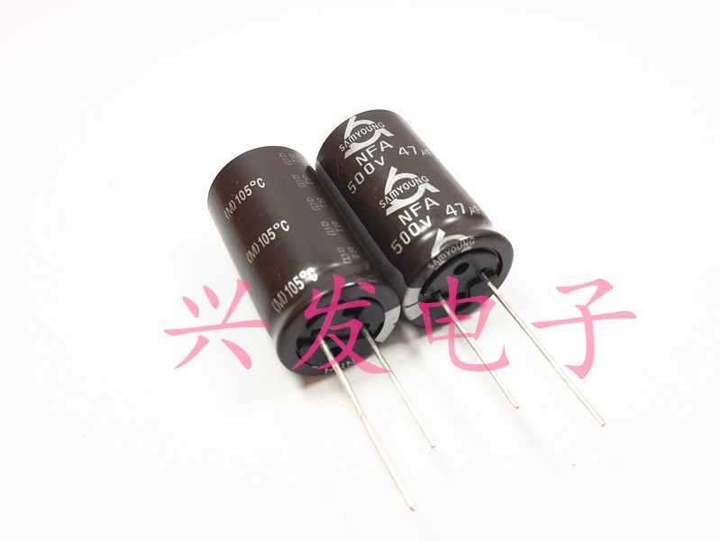 原装韩国三莹 胆机高压 电解电容 500V47UF 47UF500V 体积：18*30