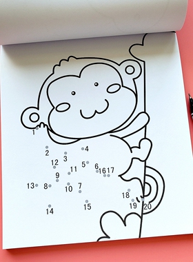 儿童连线画幼儿园线描画控笔训练宝宝专注力培养少儿涂色绘画画本