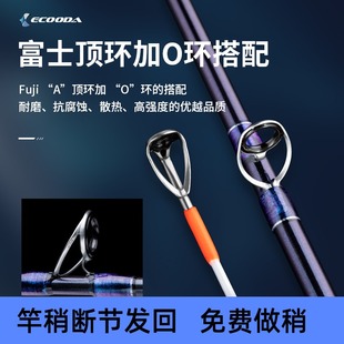 伊酷达虹道小船竿近海船钓竿重型筏钓竿灵敏实心竿稍快艇八带鱼竿