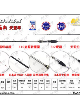 MW多丽斯专业带鱼天亚竿TENYA G-MAX船竿30-60号实心梢枪直柄近海