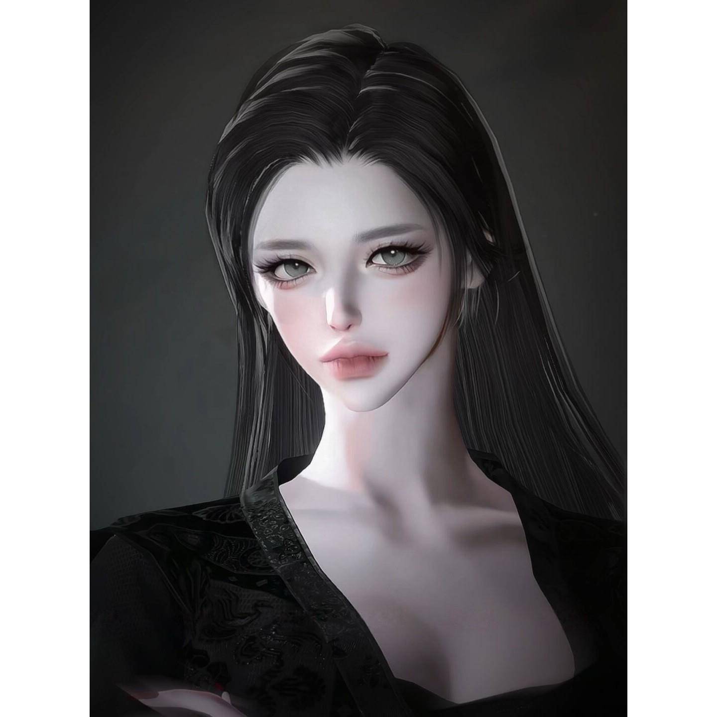 玫瑰河 姐感才是王道 宽肩细腰大胸成女体 逆水寒手游捏脸女通用