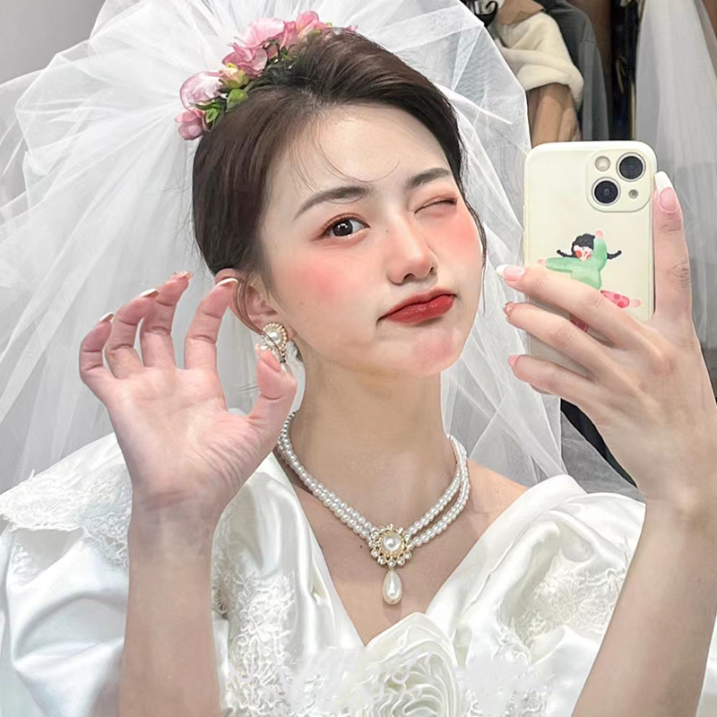 小众复古宫廷风珍珠项链女