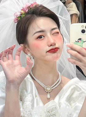 小众复古宫廷风珍珠项链女