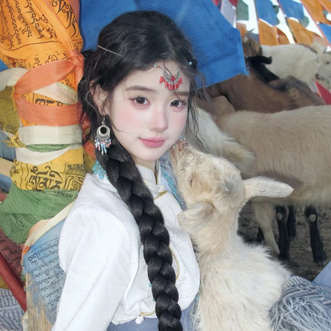 复古民族风红色串珠额饰女