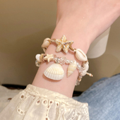 夏日仿贝壳海星串珠手链女2025新款 海边度假风手串小众设计感手饰