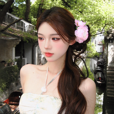 纯欲风仿真露水花朵发夹