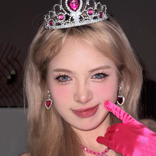 甜美儿童皇冠头饰女童魔法棒发饰耳环套装公主生日王冠项链手套