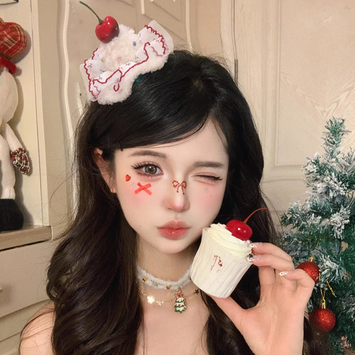 新年可爱樱桃蛋糕发夹