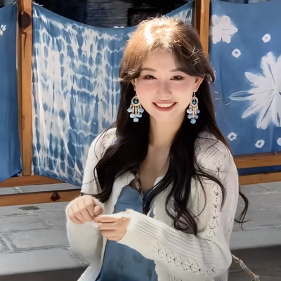 民族风云南扎染布艺耳环女