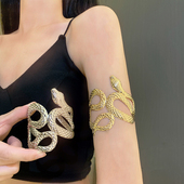 欧美风小众设计蛇形臂环时尚 夸张小蛇手镯金属甜酷辣妹手臂链 个性