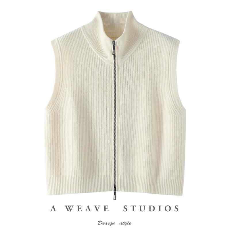 洋气百搭~双拉链100%全羊毛马甲