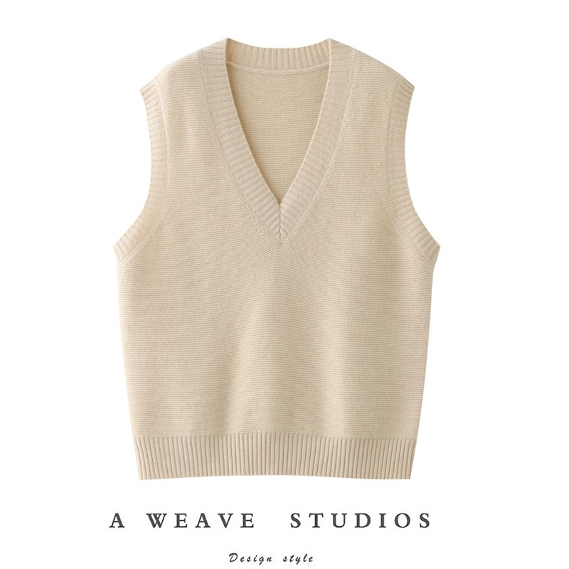 秋冬新款简约羊绒衫女V领纯色无袖叠穿针织马甲百搭显瘦背心坎肩,女装/女士精品,马夹,淘宝优惠券,粉丝福利购,淘宝优惠卷