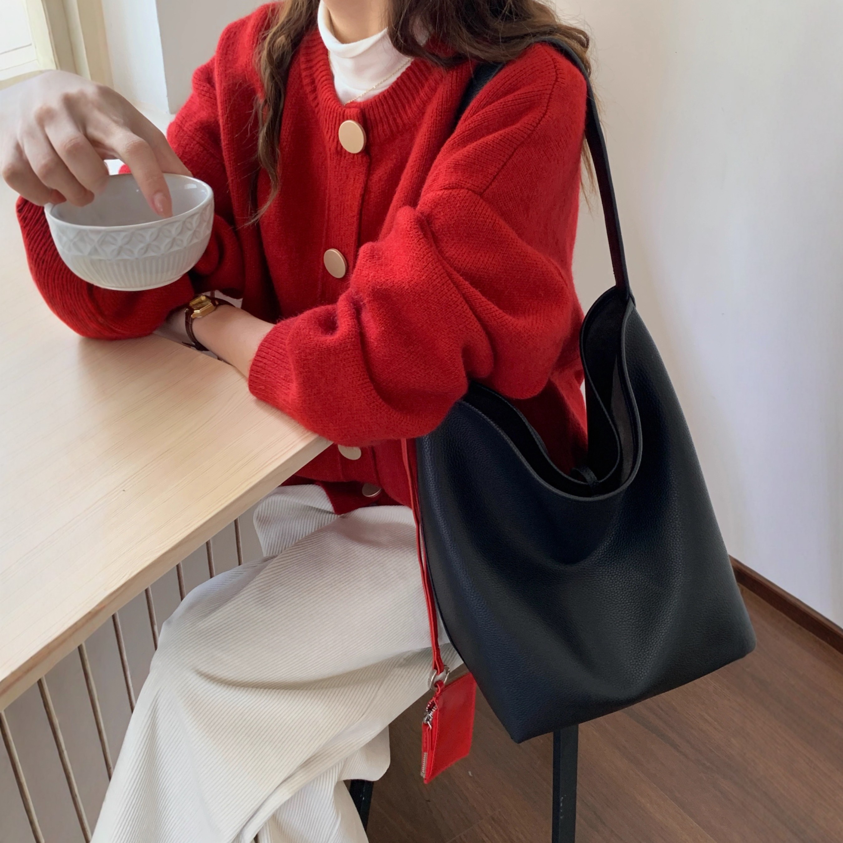 韩国加厚100%纯羊毛衫针织开衫女毛衣宽松外套25秋冬圆领百搭上衣,女装/女士精品,毛针织衫,淘宝优惠券,粉丝福利购,淘宝优惠卷