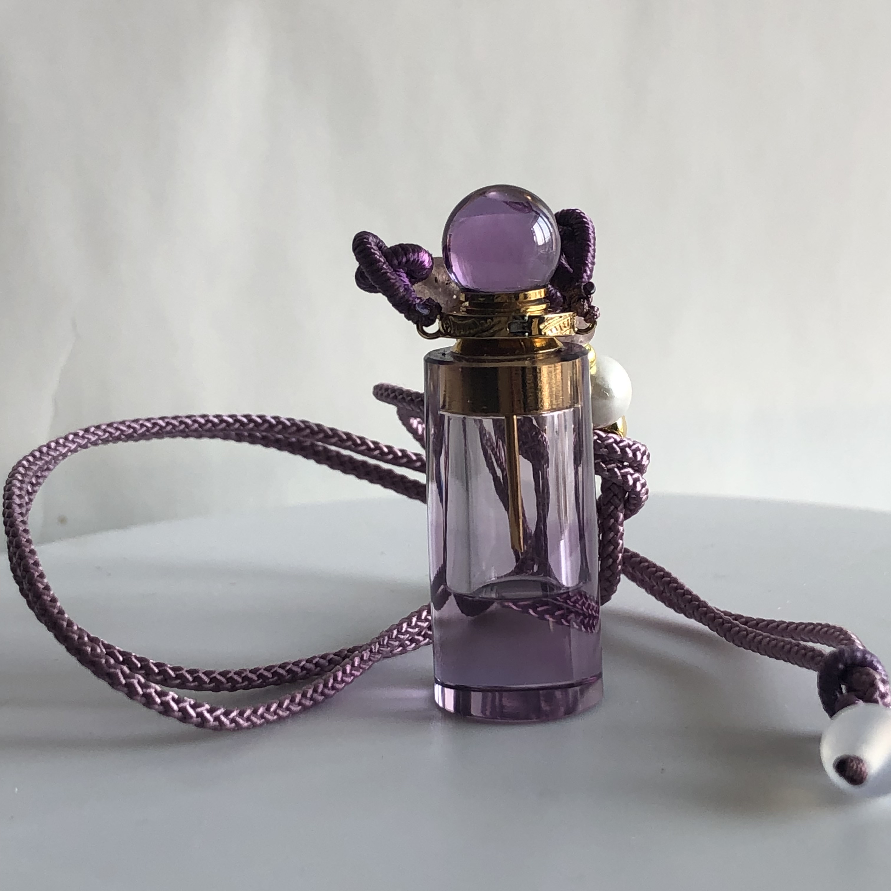 水晶瓶吊坠佛经胎发工艺品精油香水瓶许愿瓶项链