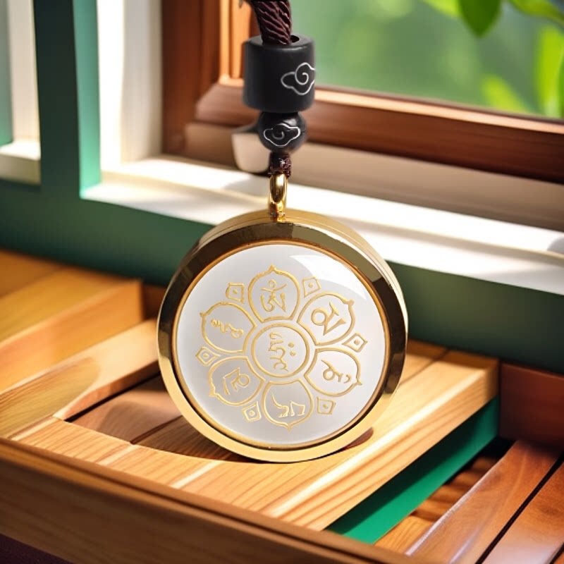 新款刻图 天然水晶楞严咒吊坠 张延铜原创厂家直售