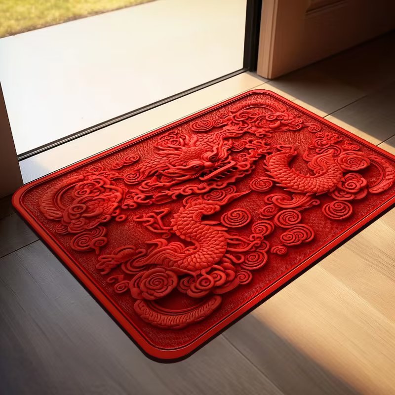 硅藻泥吸水防滑过年龙年地垫