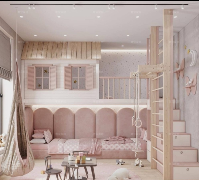 儿童阁楼床多功能原木亲子民宿树屋床娱乐睡觉一体组合床设计定制