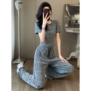 新款 女夏季 韩系风重工满钻洋气时髦穿搭一整套 套装 高品质潮流时尚